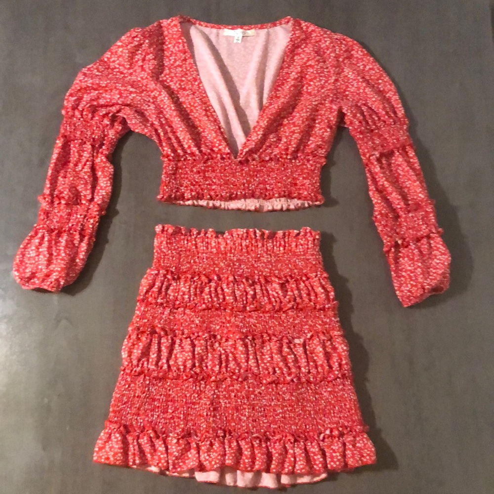 Sundae Muse red floral set